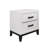 White 2 Nightstand - Mirage Theme, Center Glide, Black Hardware, Rubber Wood Constructed In Shade Wood, Tint