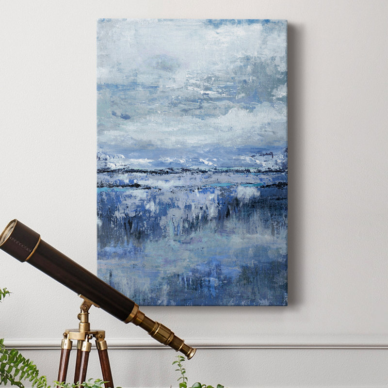 Indigo côtier - peinture sur toile tendue, H 27 po x l 18 po x P 1 po