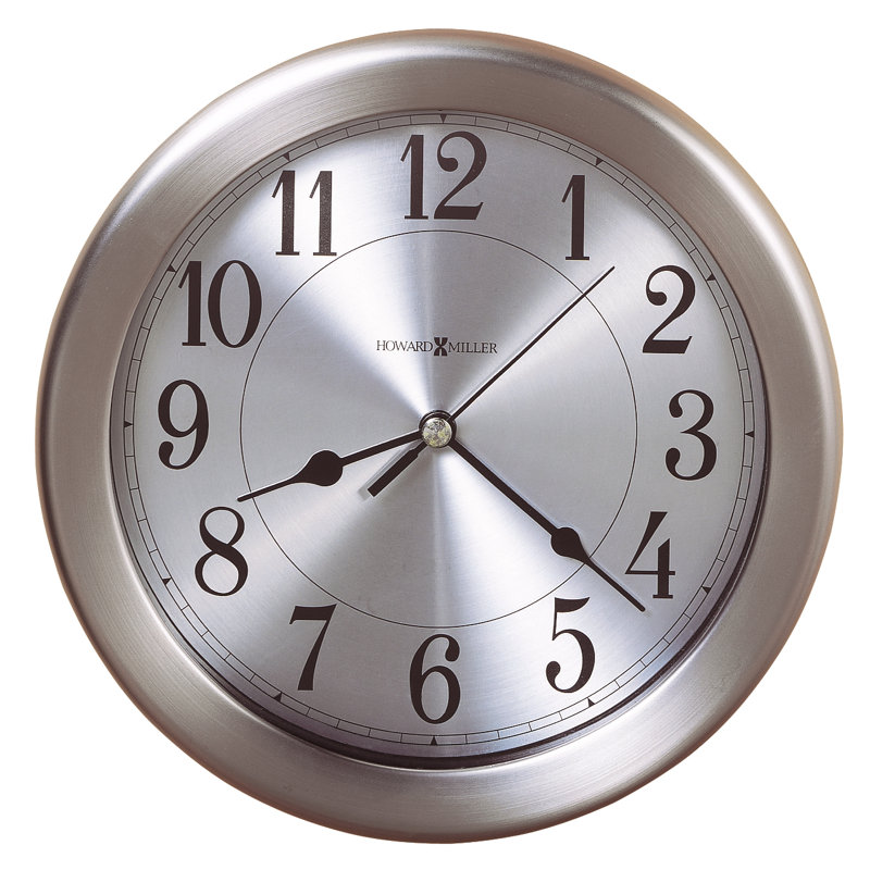 Pisces Brushed Nickel 8.5" Round Wall Clock