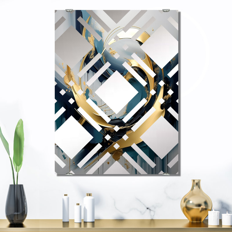 Callender - Grand miroir mural abstrait fractal, 32 po x 24 po