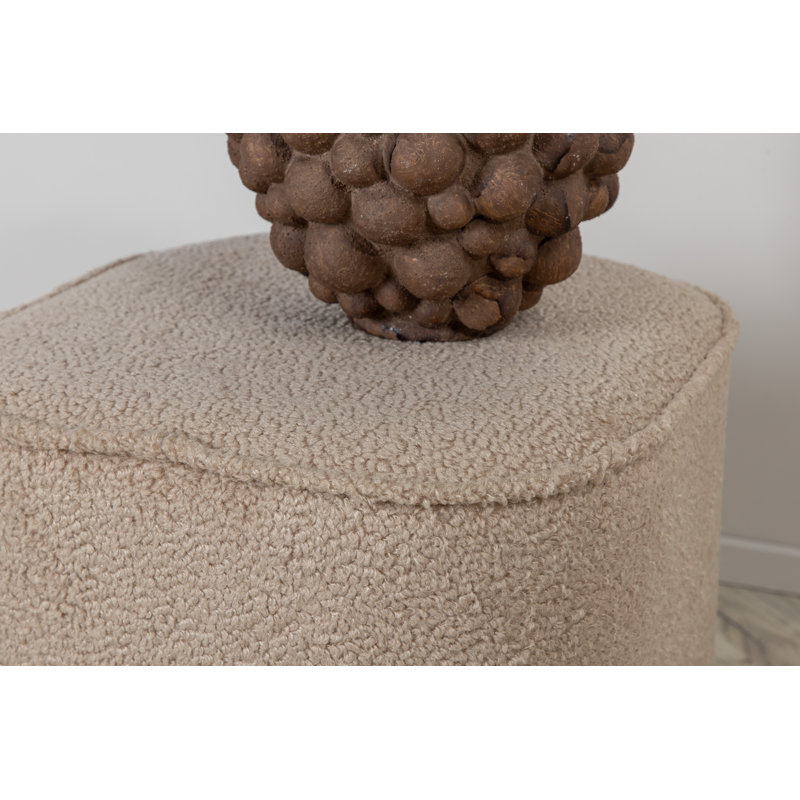 Darene 44cm Wide Round Pouf Ottoman, Light Gray Velvet