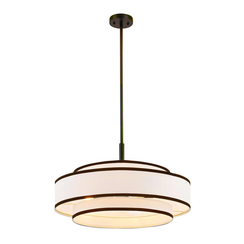 Aasim 5-Light Dimmable Drum Chandelier, Black