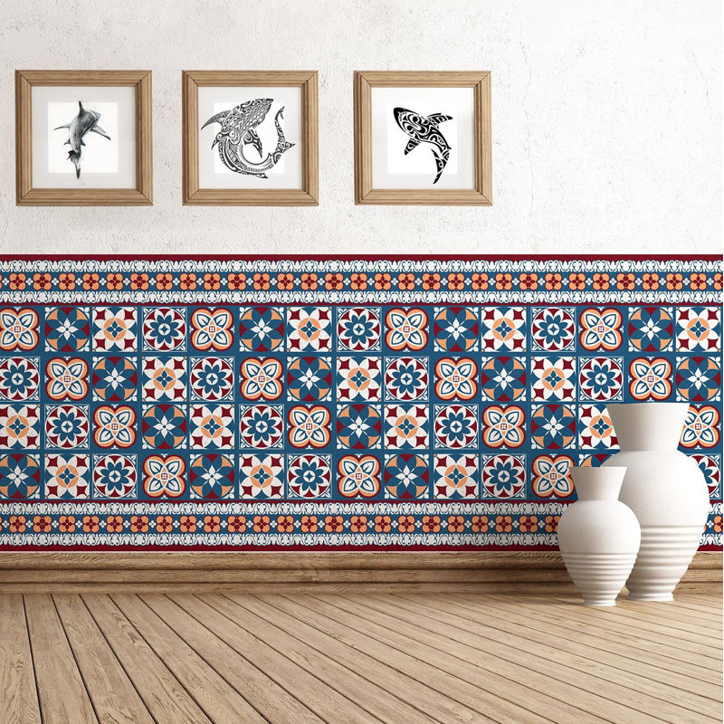 129.03cm W x 129.03cm L PVC Peel and Stick Mosaic Tile