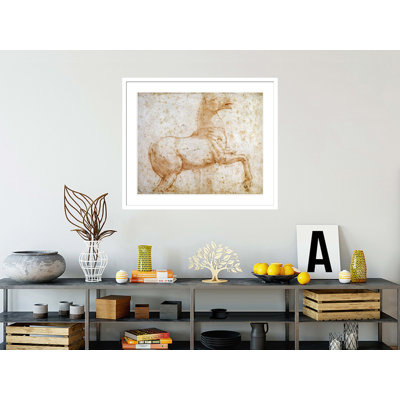 Study of One of The Quirinal Marble Horses by Raphael -Framed Giclee Print