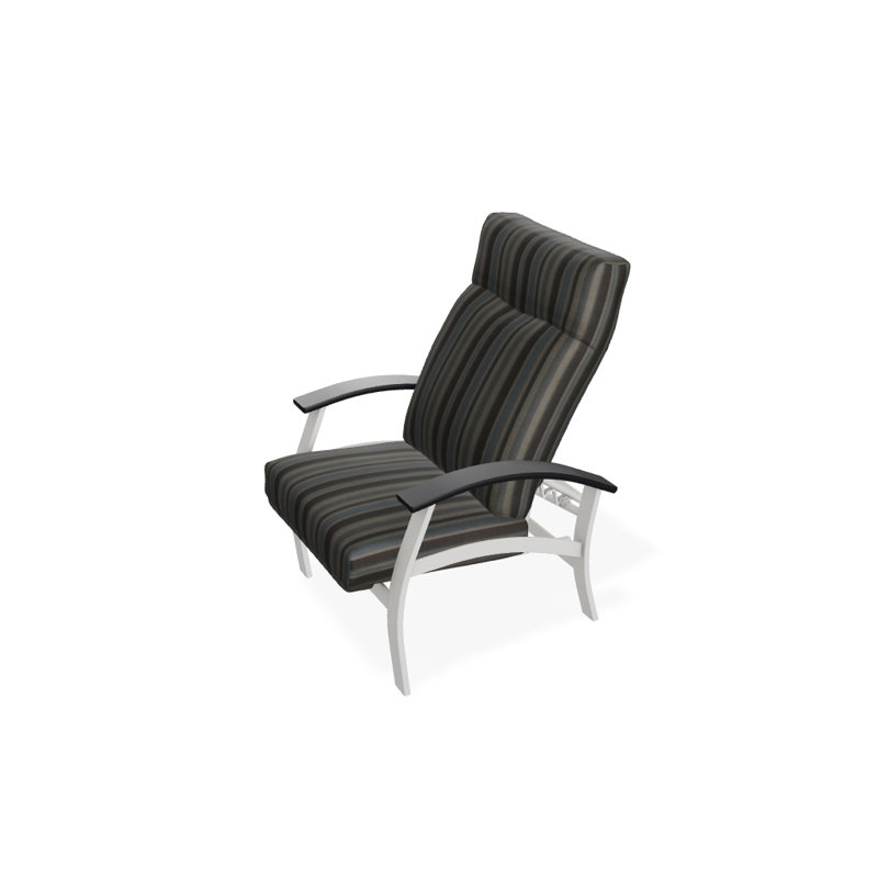 Chaise de patio inclinable avec coussins Askar, Aperçu de nuage, Blanc P50, Neige texturée
