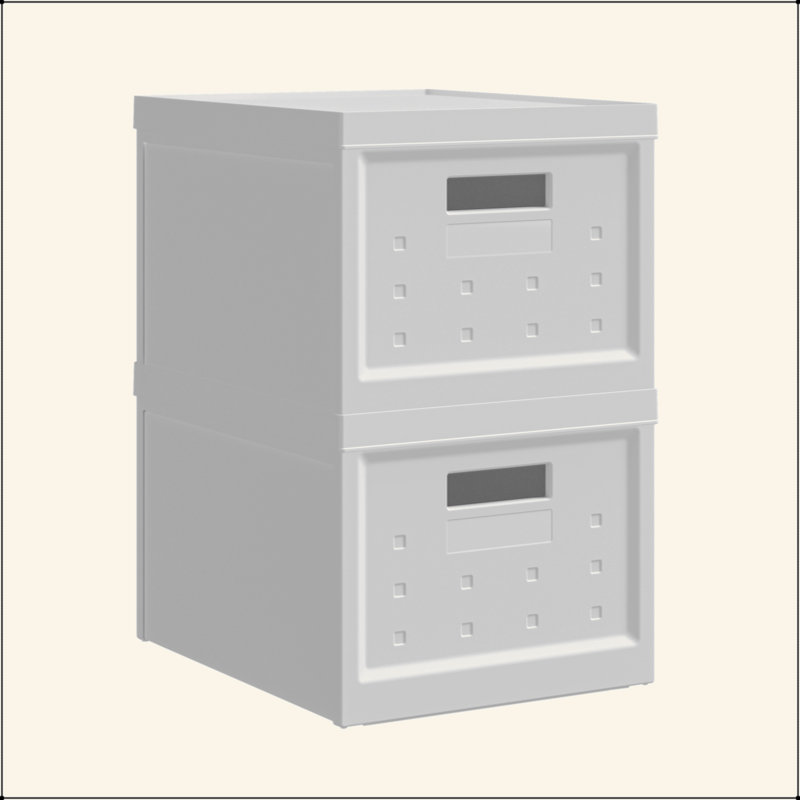 Set Of 2 Collapsible Stackable Storage Box With Lids For Home Or Office Organization