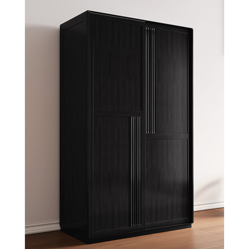 Armoire à portes coulissantes en bois d'hévéa de style américain, H 82,68 po x l 62,2 po x P 24,02 po
