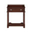 Table de chevet de style rétro avec tiroir et tablette ouverte pour chambre à coucher, table de chevet avec pieds tournés et poignée en métal-299583981