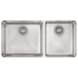 Kubus 35" L x 17" W Double Basin Undermount Kitchen Sink
