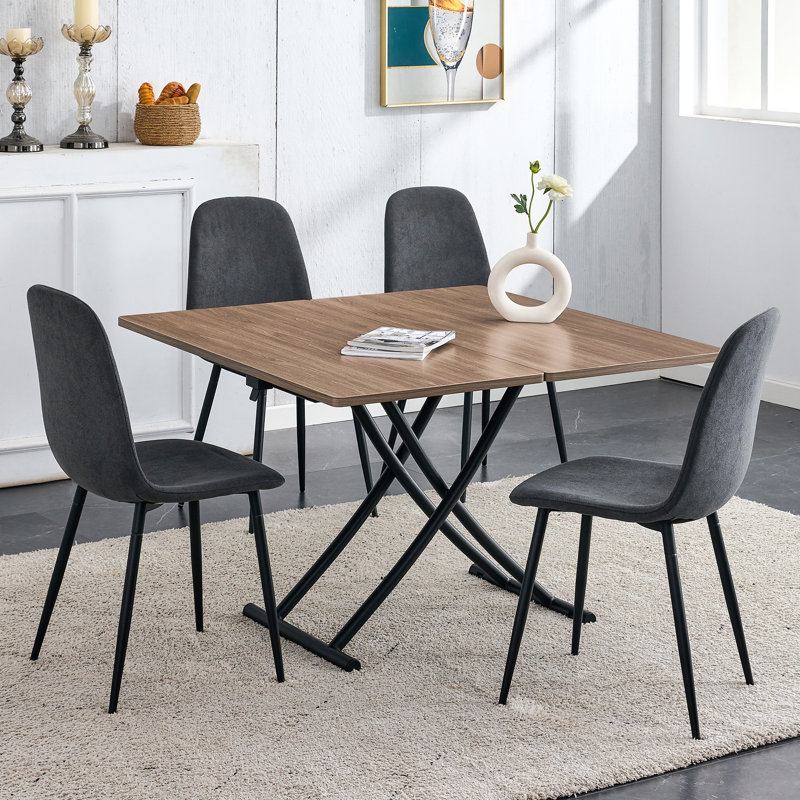 Ensemble de table de salle à manger Vesta, Gris foncé