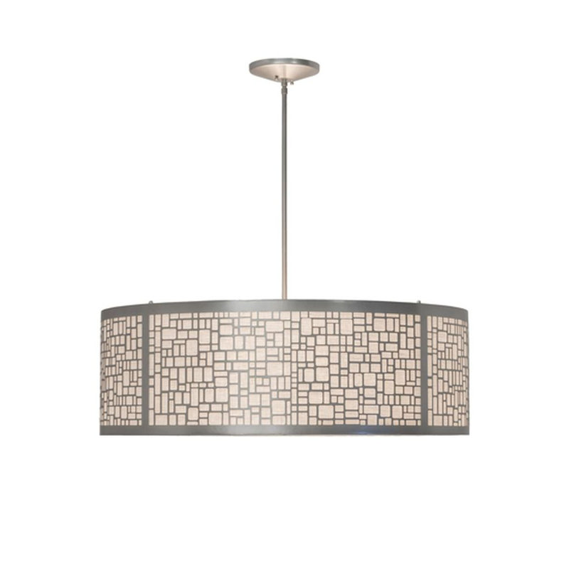 Marsetta 4 - Light Steel Dimmable Drum Chandelier