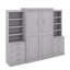 Lit escamotable double avec tablettes et tiroirs