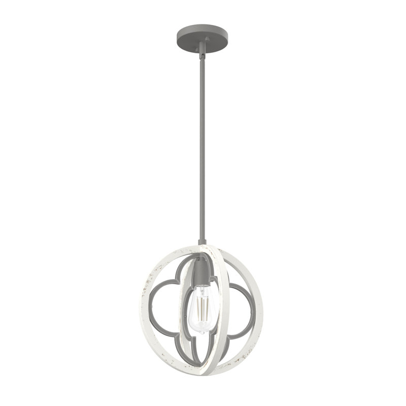 White Aluminum Mini Globe Pendant Light with LED
