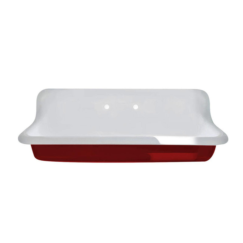 Chevington 18;18'' Ceramic Rectangular Bathroom Sink, Red, Red