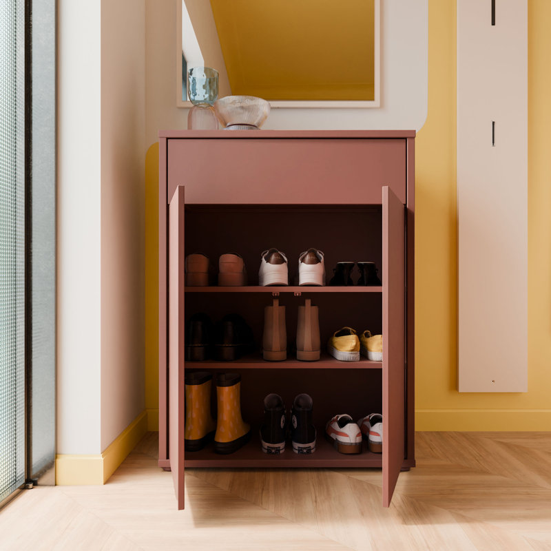 Chadwic 9 Pair Shoe Storage Cabinet, Brown