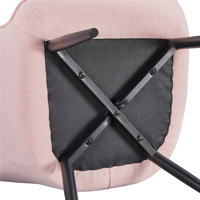 Fauteuil de 25 po Bakhyt, Lin rose, Noir