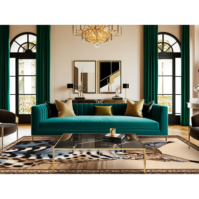 Washable Serval Big Cats Area Rug, Round 3'