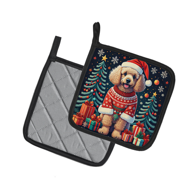 Paire de porte-pots de Noël avec abricot et abricot