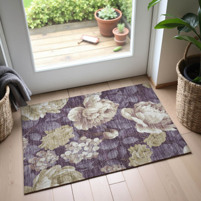 Tapis floral Premium Floyd AMF1561 lavable à la machine
