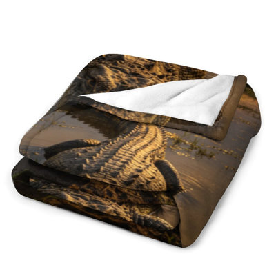 Jeté en flanelle crocodile de luxe, couverture douce et chaude pour le canapé-lit du salon