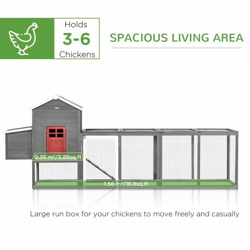 Deleyza 21 Square Feet Chicken Coop with Chicken Run for up to 6 Chickens