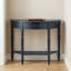 Table d'entrée en demi-lune rustique avec console et rangement pour couloirs étroits-420276192