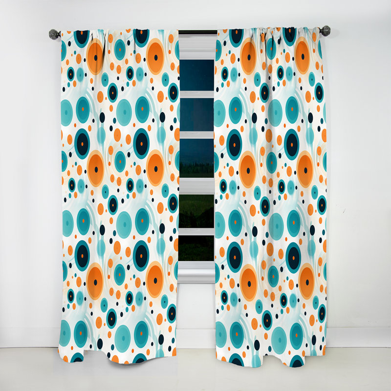 Motif géométrique à pois Harmony - Rideau abstrait - Rideau obscurcissant - 1 panneau, L 52 po x L 108 po