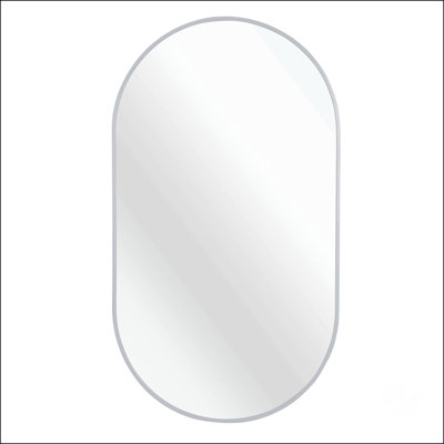 Élégant miroir ovale en métal pour les espaces modernes et contemporains