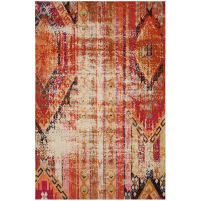 Hertzler Southwestern Orange Area Rug