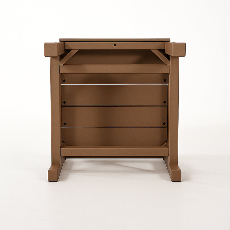 Chaises d'extérieur sans accoudoirs - Ensemble de 2 matériaux en PEHD, Brun