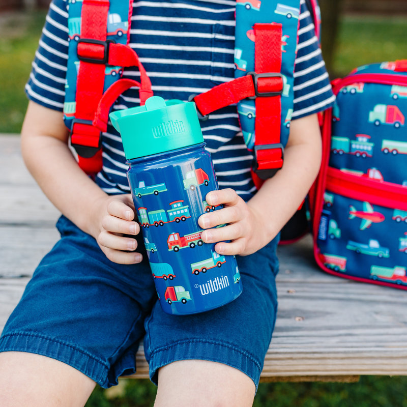 Bouteille d'eau en acier inoxydable 14 oz pour enfants Wildkin - sans BPA, étanche, isolée, facile à nettoyer - transport