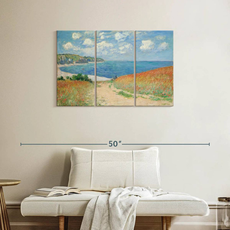 Sebbie Path In Wheat Fields At Pourville, 24" H x 38" W