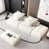 Beige / chenille blanche