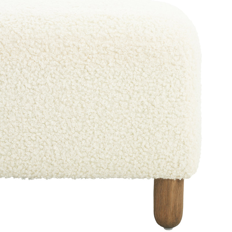 Blanc confortable avec mélange de 65% d'acrylique, structure, coussin en mousse, conception polyvalente, assemblage en 10 minutes, revêtement de 20,5 po de largeur, pin massif et contreplaqué de forme rectangulaire, produit Easy 58,7 po