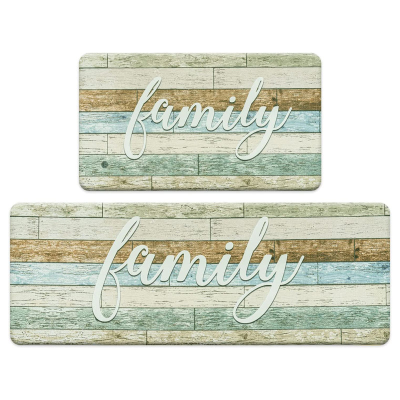 Striped Water Resistant Non-Skid Kitchen Mat