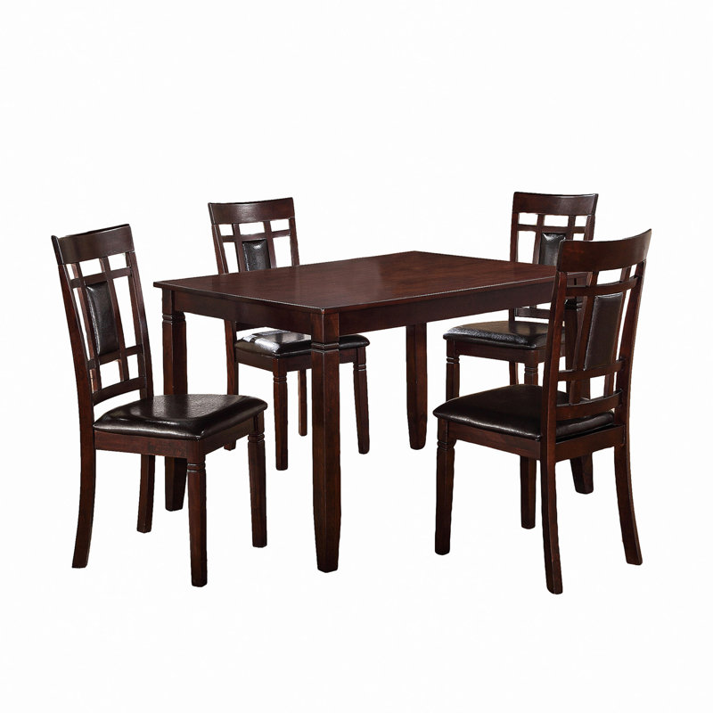 Ensemble de salle à manger 5 pièces brun foncé, H 30 po x L 48 po x l 36 po