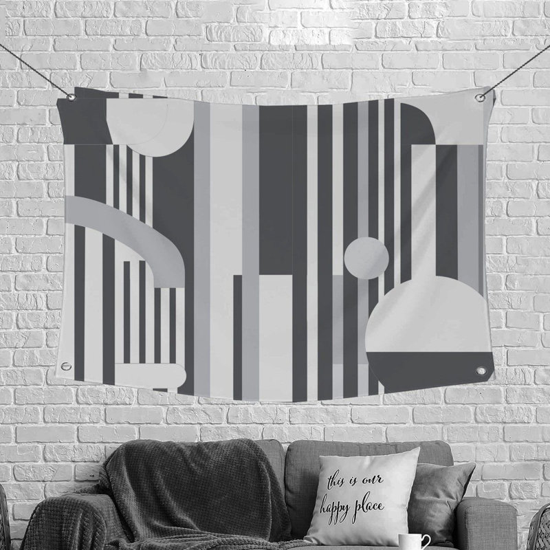 Tapisserie géométrique murale - Art Wall Decor_12383, H 88 po x l 104 po