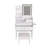 Vanity Desk with Mirror and Lights, Makeup Vanity Table with Charging Station & Hair Dryer Holder, Small Dressing Table with 2 Drawers, 5 Cabinets and Storage Stool, 3-Color Dimmable LED Mirror, White-1386428603