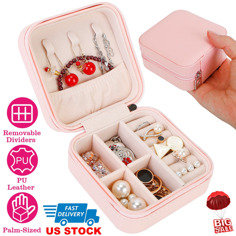 Mini-boîte de rangement pour bijoux, Rose