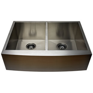 36'' L Farmhouse / Apron Double Bowl Stainless Steel Kitchen Sink