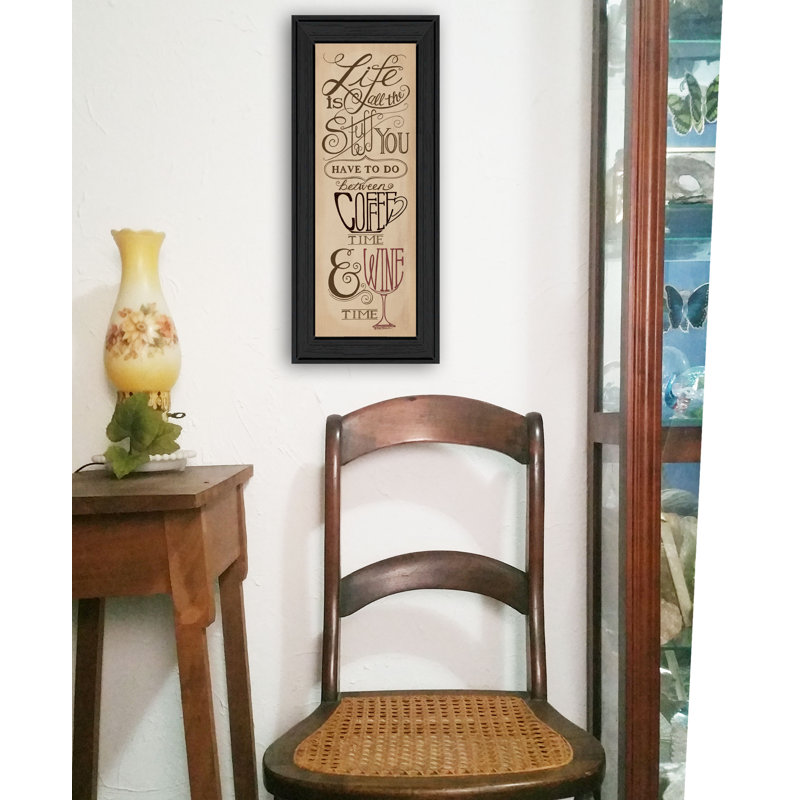 «Coffee and Wine Time», art mural encadré pour le salon et la maison par Deb Strain