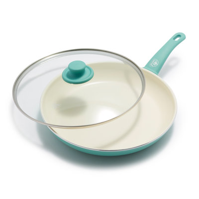 Poêle à frire en céramique antiadhésive de 12 po GreenLife Soft Grip, sans PFAS, lavable au lave-vaisselle