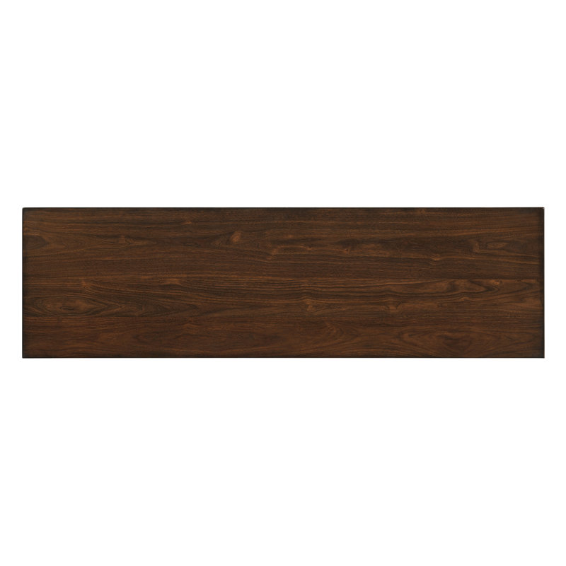 69" Walnut and Travertine Transitional Buffet with Felt-Lined Drawers