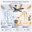 Ventilateur de plafond 52 po avec lumière et télécommande, ventilateur 5 pales avec abat-jour en verre décoratif, moteur à courant continu réversible silencieux, 6 vitesses, noir mat-959165801-959165803
