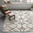 Nola Geometric Textured Plush Power Loom Performance Beige Rug-1120644095