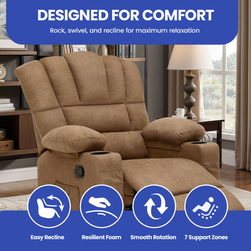 Fauteuil inclinable Taheim, Tissu brun