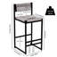 Tabourets de bar gris fabriqués à la main avec dossier, siège en corde de papier pour la maison et le bureau de 2 comptoirs - fabrication en métal. Espaces confortables-72709111