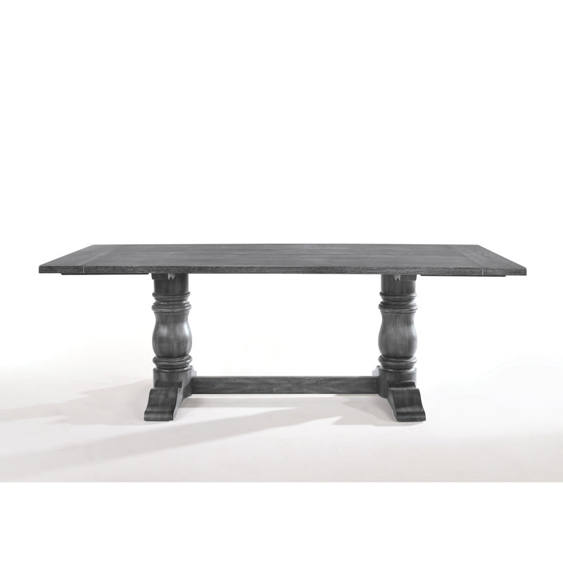 Weathered Gray Finish Dining Table