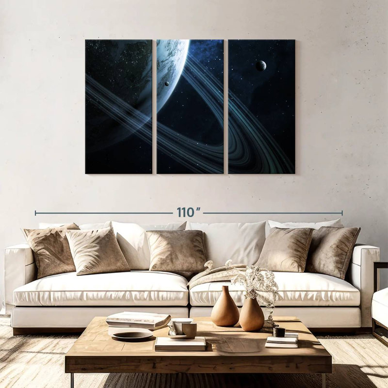 Oberle Earth-Like Ringed Planet, 48" H x 74" W
