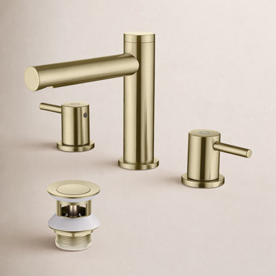 Circular 8" Widespread Faucet with Pop-Up Drain